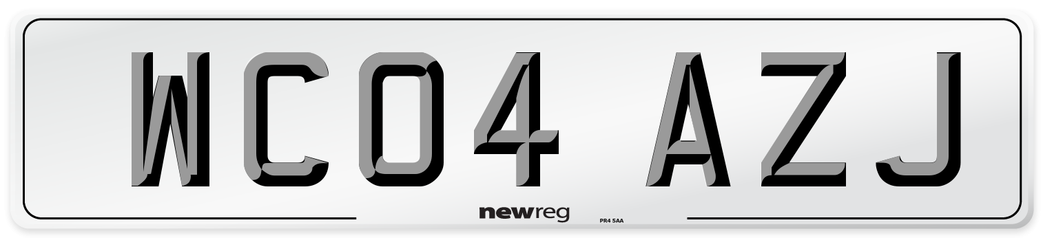 WC04 AZJ Number Plate from New Reg